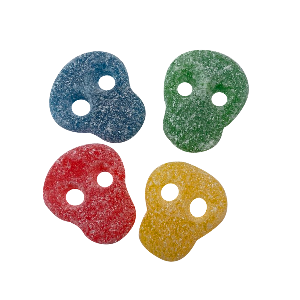 Golosinas Calavera Súper Ácidas Fini Golosinas - Fresa, frambuesa, manzana y limón - Bolsa 1 kg - Fini Golosinas