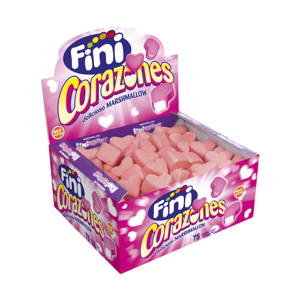 Nubes Corazones Choco Fini Golosinas - Chocolate y fresa - Estuche 75 uds