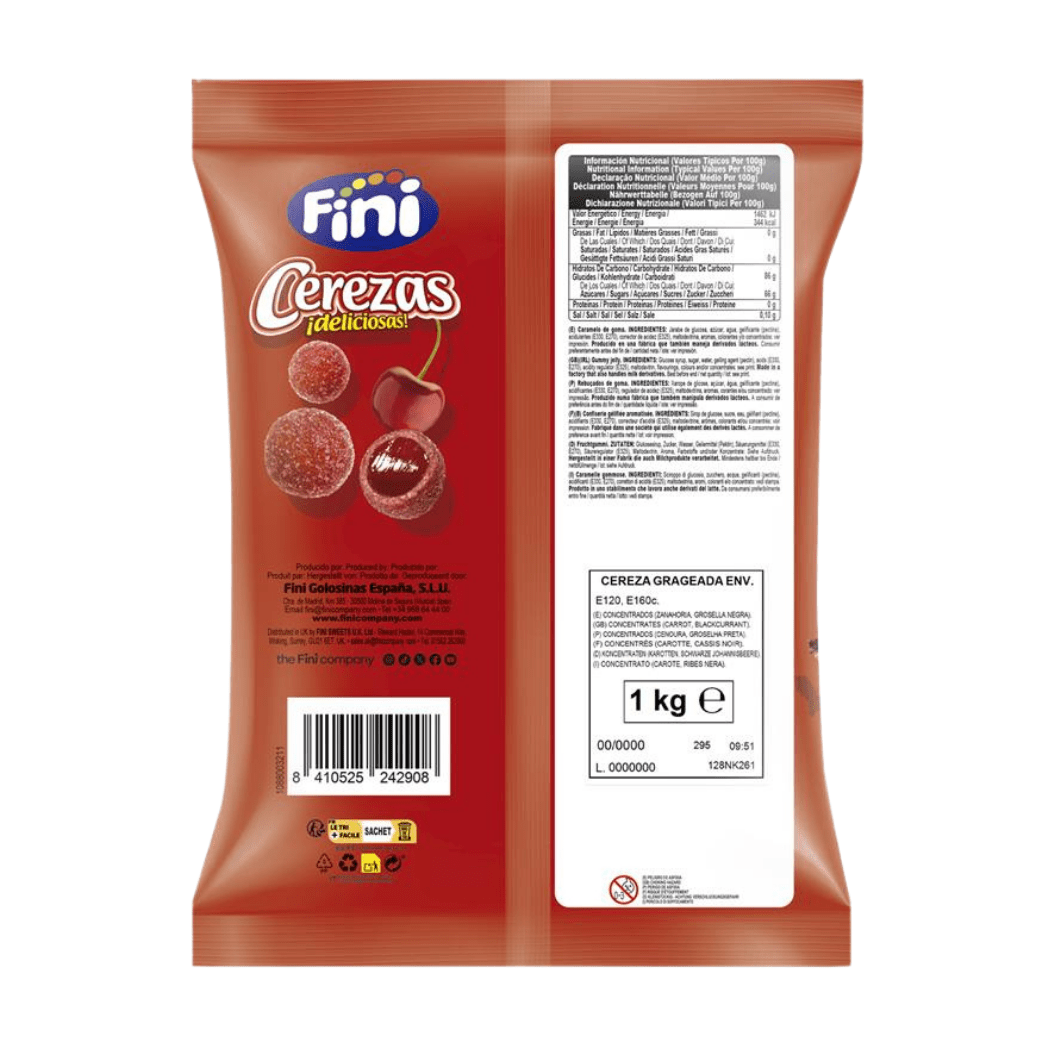 Cerezas Envueltas Fini Bolsa 1 kg - Fini Golosinas