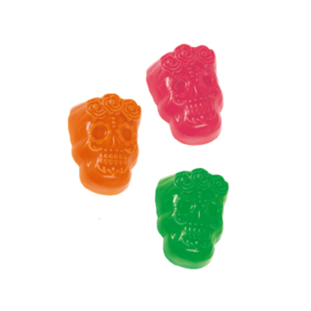 Chuches Halloween Catrina Fini Golosinas - Fresa, melón y melocotón - Caja 12 bolsas de 90 g - Fini Golosinas