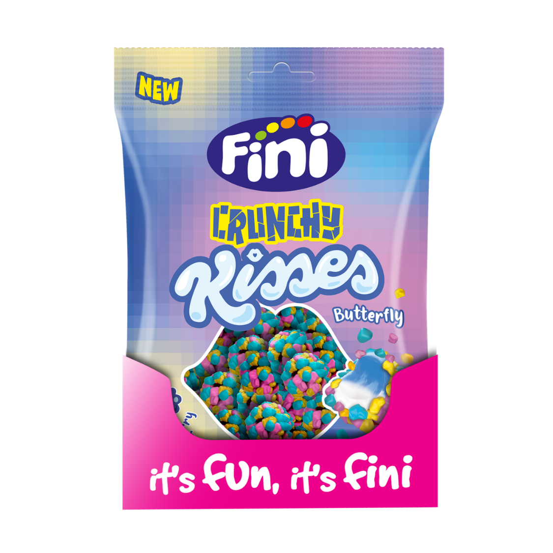 Crunchy Kisses Butterfly Caja 12 bolsas de 75 gramos - Fini Golosinas