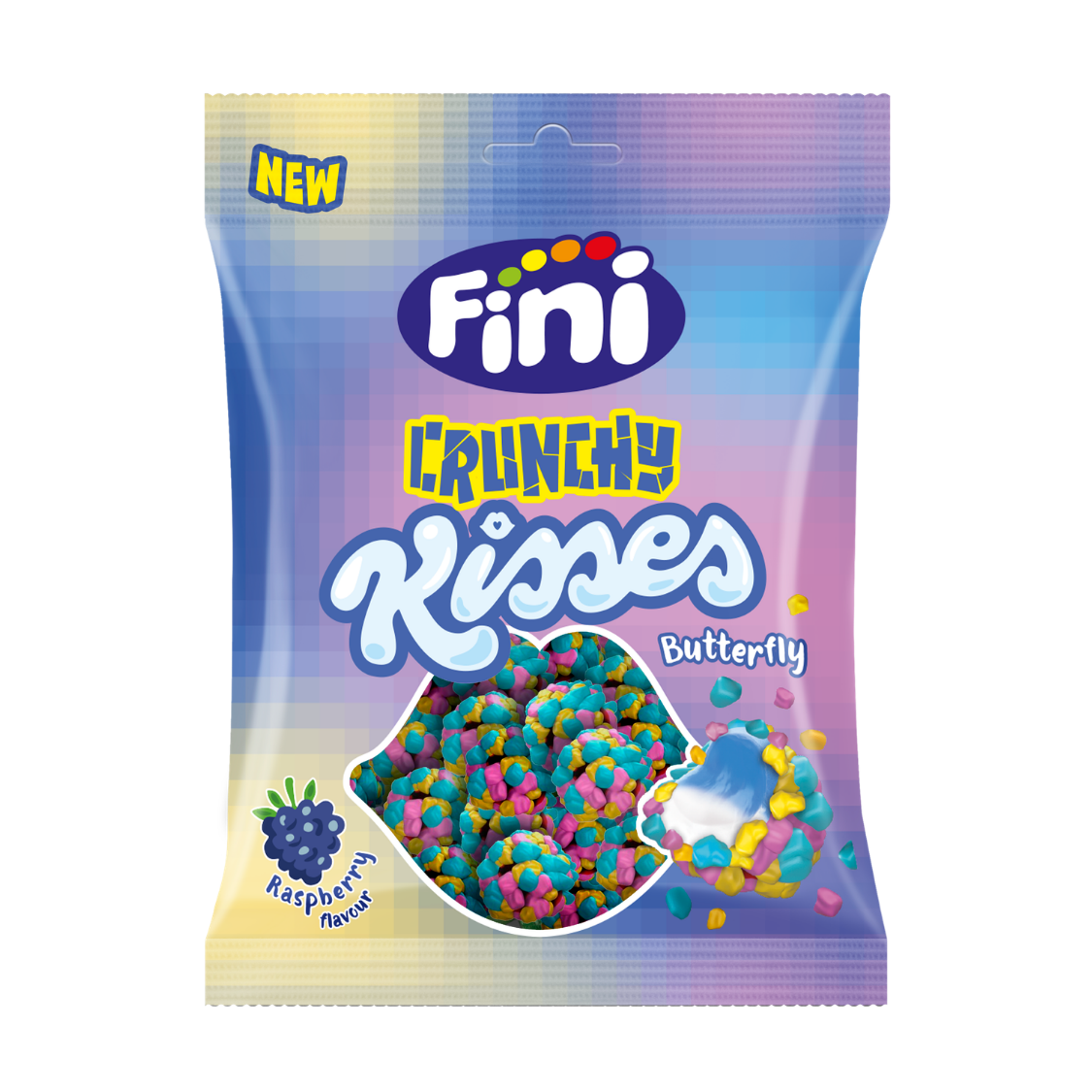 Crunchy Kisses Butterfly Caja 12 bolsas de 75 gramos - Fini Golosinas