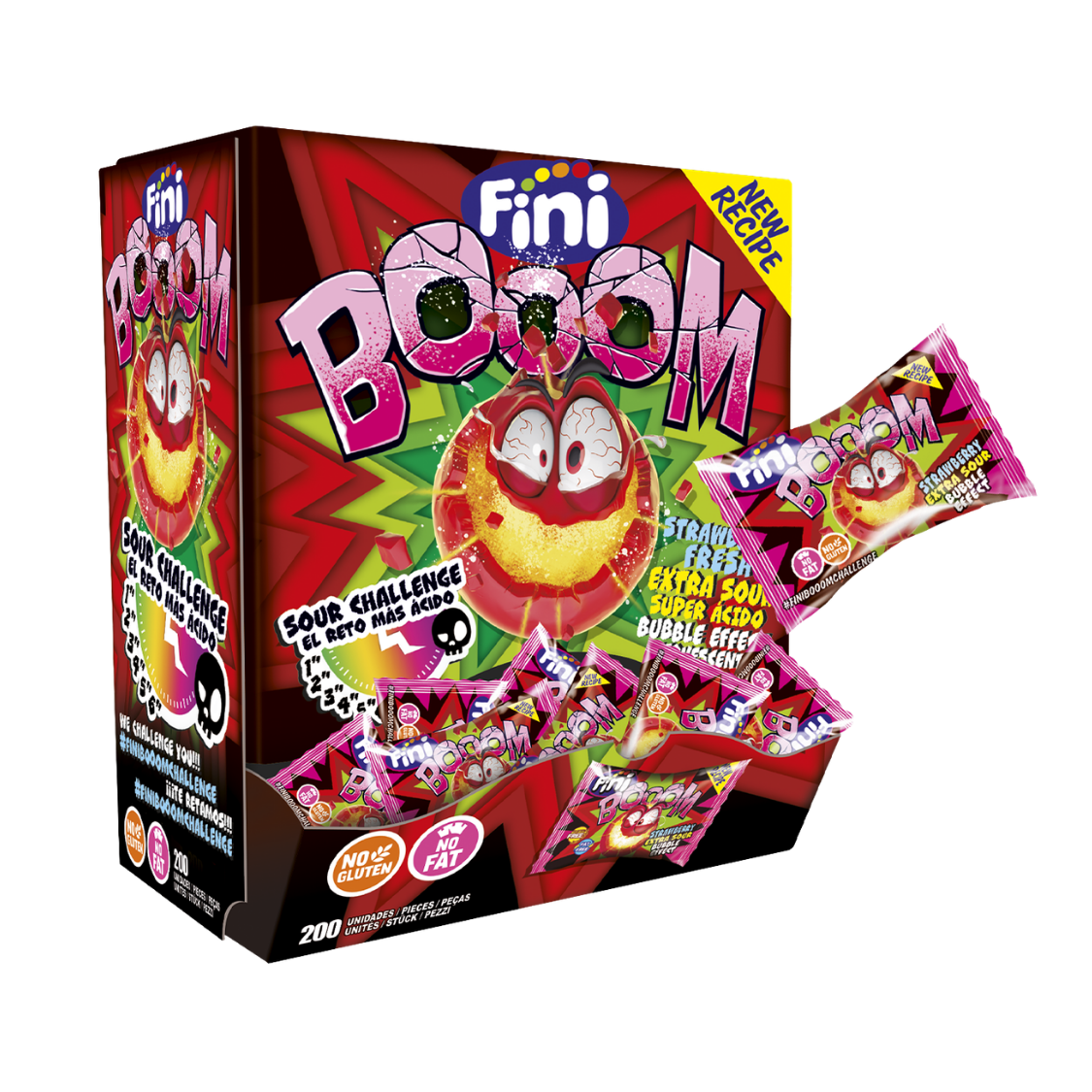 Fini Booom Fresa Estuche 200 unidades - Fini Golosinas