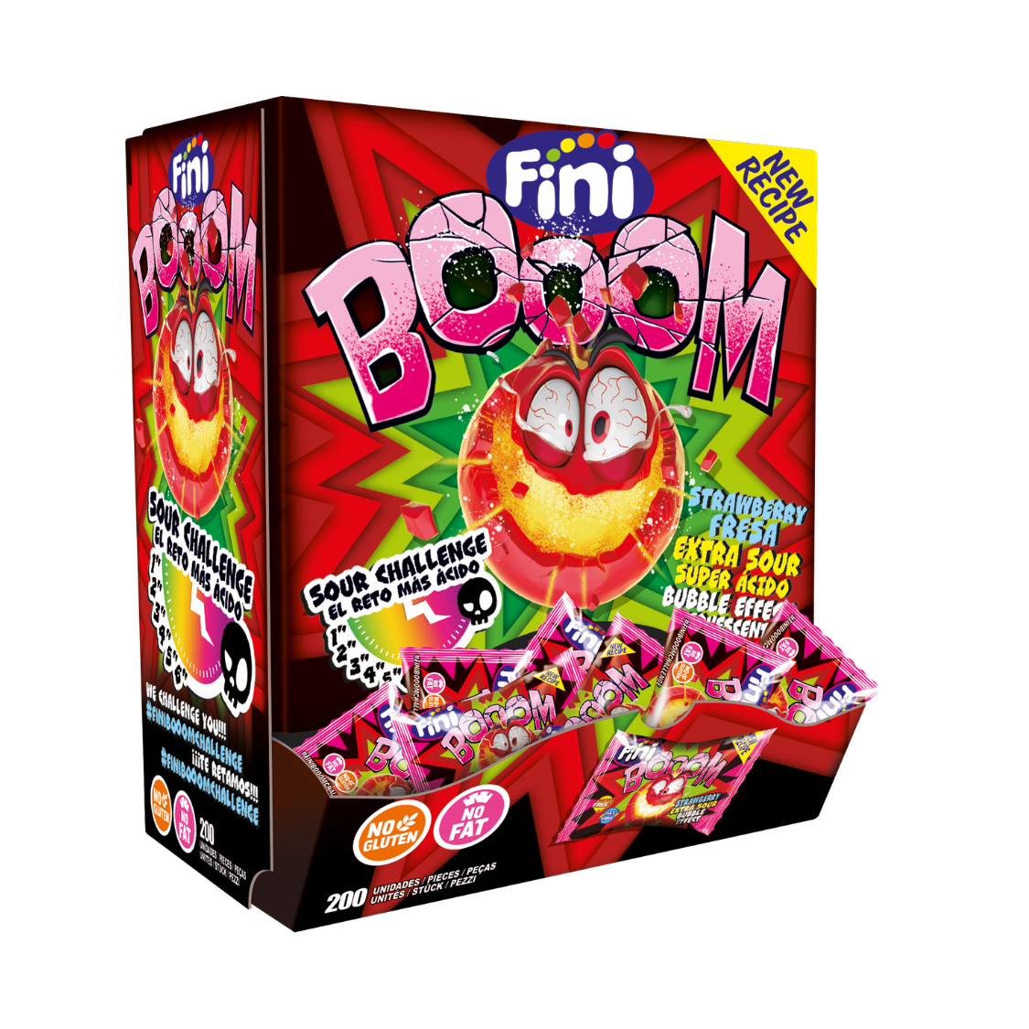 Fini Booom Fresa Estuche 200 unidades - Fini Golosinas