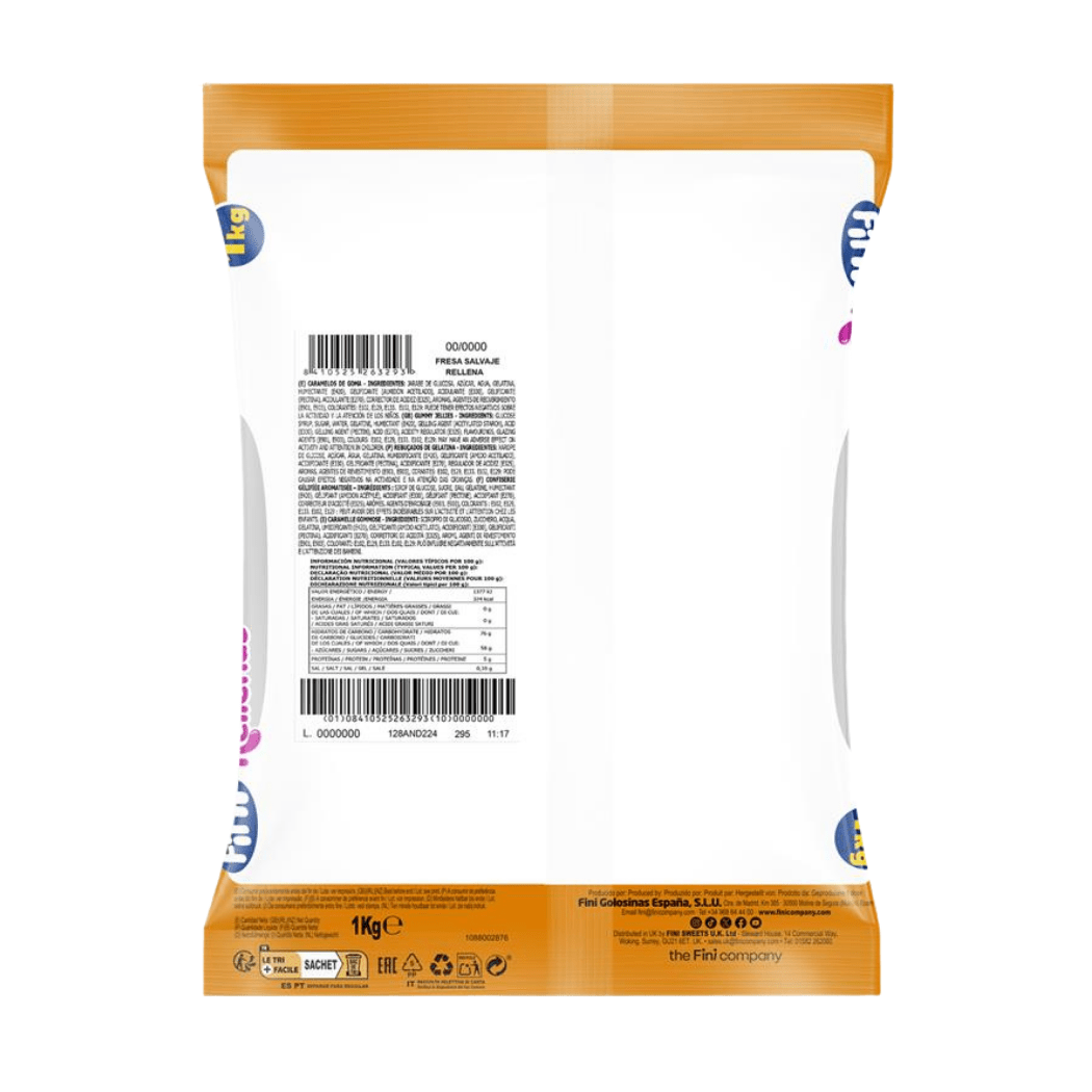 Fresa Salvaje Rellenas Bolsa 1 kg - Fini Golosinas