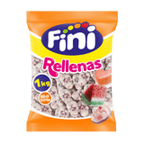 Golosinas Calavera Rellena Fini Golosinas - Fresa y nata - Bolsa 1 kg - Fini Golosinas