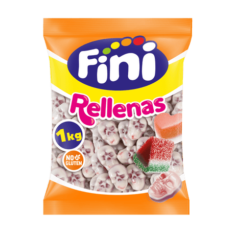 Golosinas Calavera Rellena Fini Golosinas - Fresa y nata - Bolsa 1 kg - Fini Golosinas