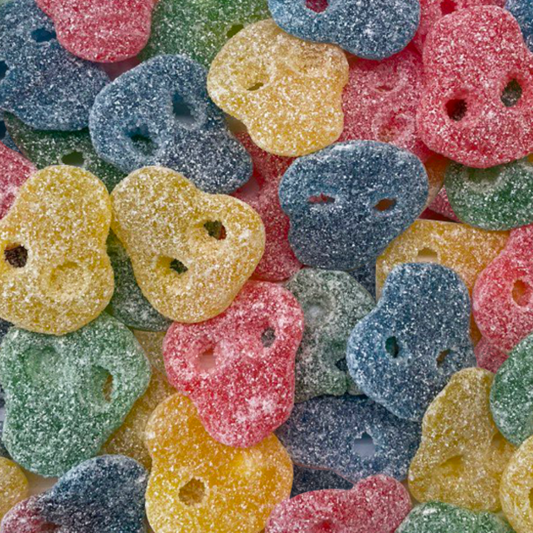 Golosinas Calavera Súper Ácidas Fini Golosinas - Fresa, frambuesa, manzana y limón - Bolsa 1 kg - Fini Golosinas