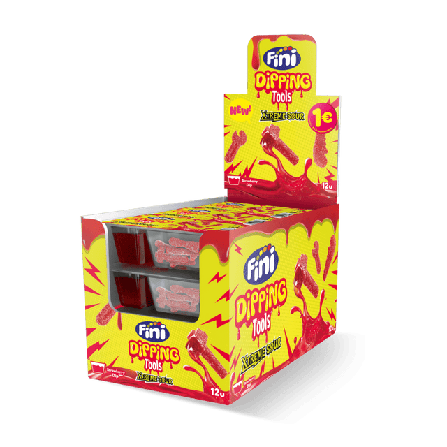 Golosinas Dipping Herramientas Súper Ácidas Fini Golosinas - Fresa - Estuche 12 uds - Fini Golosinas