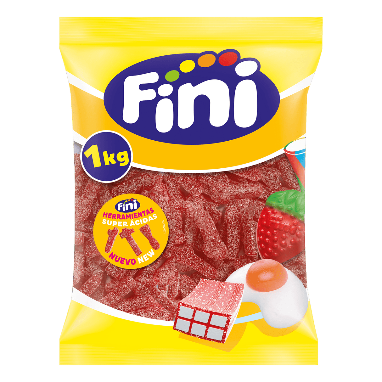 Herramientas Súper Ácida Fresa Bolsa 1 kg - Fini Golosinas