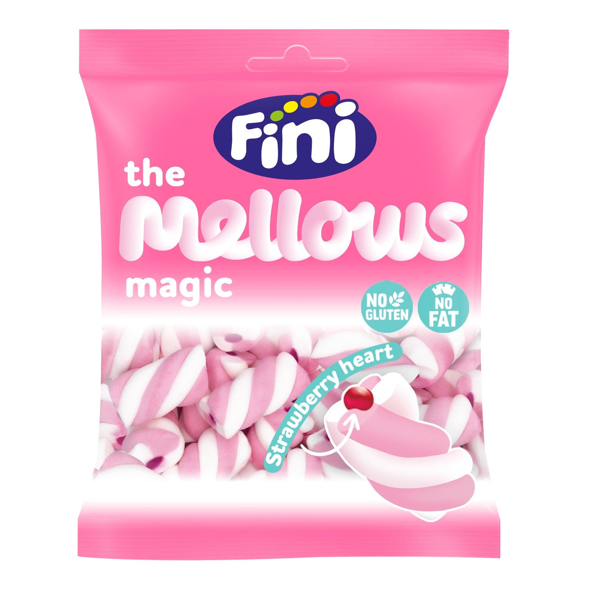 Mellows Magic Twisty Relleno Fresa 12 bolsas de 80g - Fini Golosinas