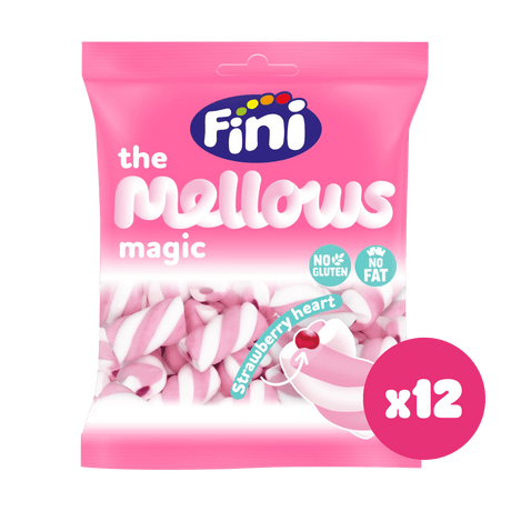 Mellows Magic Twisty Relleno Fresa 12 bolsas de 80g - Fini Golosinas