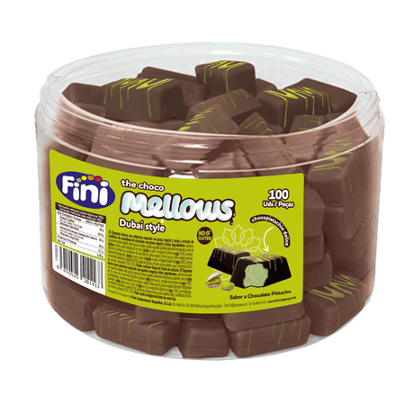 Nubes Choco Mellows Dubai Style Pistacho 100 unidades - Fini Golosinas