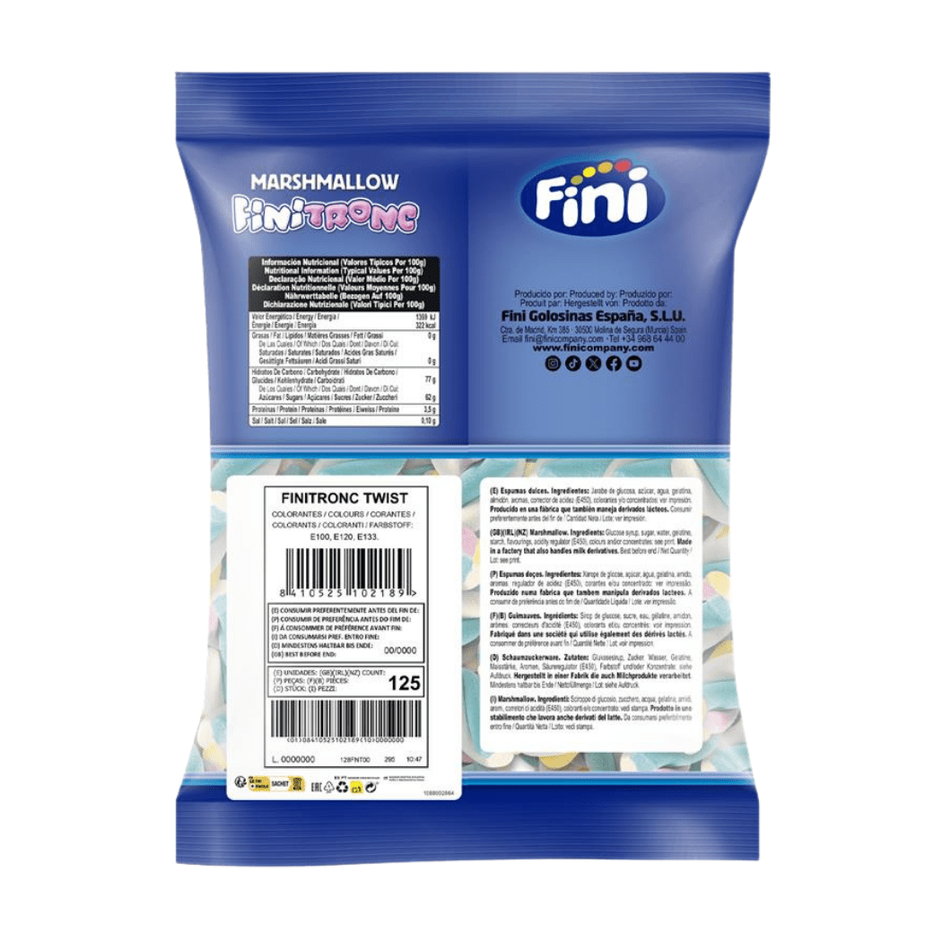 Nubes Finitronc Twisty Bolsa 125 unidades - Fini Golosinas