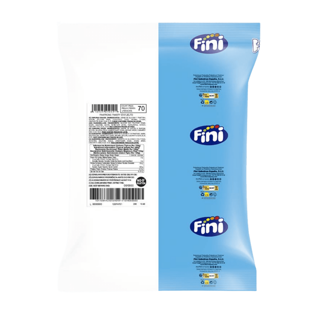 Nubes Finitronc Twisty Envueltas Bolsa 70 unidades - Fini Golosinas