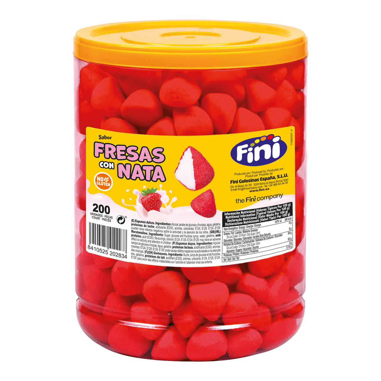 Nubes Fresas con Nata Tarro 200 unidades - Fini Golosinas