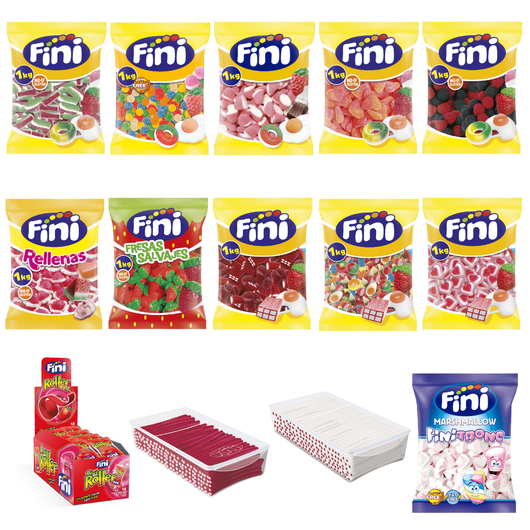 Pack mesa de chuches boda - 160 personas - Fini Golosinas