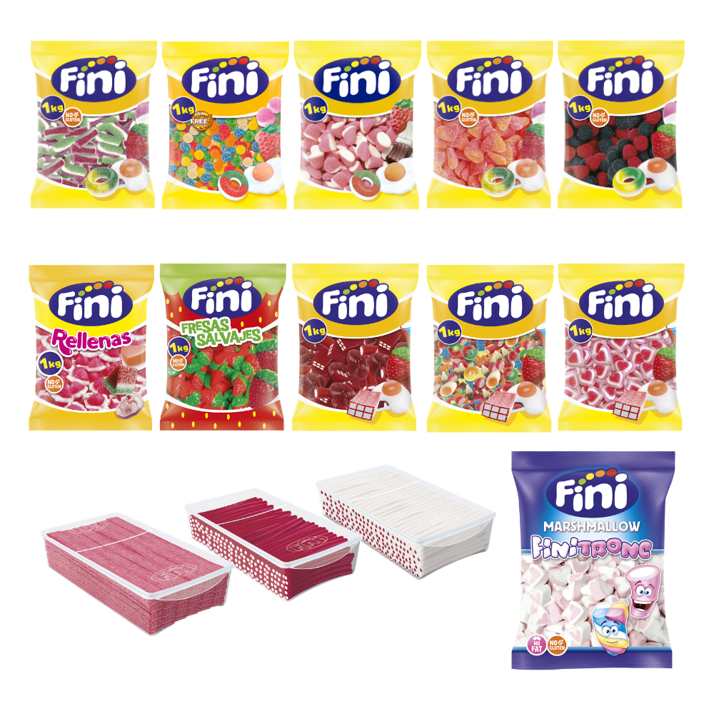 Pack mesa de chuches boda - 160 personas - Fini Golosinas