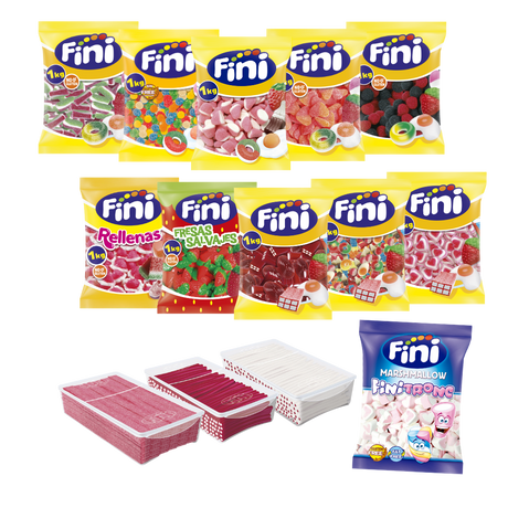 Pack mesa de chuches boda - 160 personas - Fini Golosinas