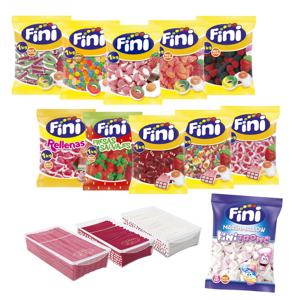Pack mesa de chuches boda - 160 personas - Fini Golosinas