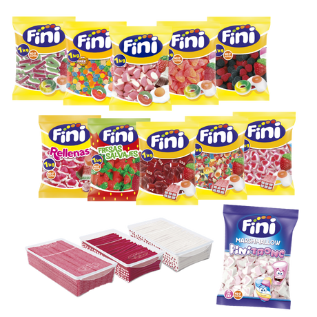 Pack mesa de chuches boda - 160 personas - Fini Golosinas