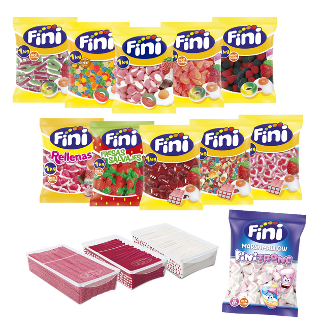 Pack mesa de chuches boda - 160 personas - Fini Golosinas