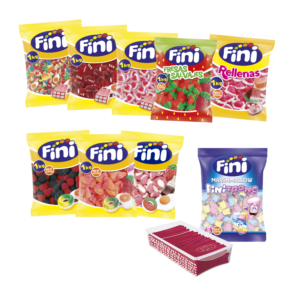 Pack mesa de chuches boda - 90 personas - Fini Golosinas