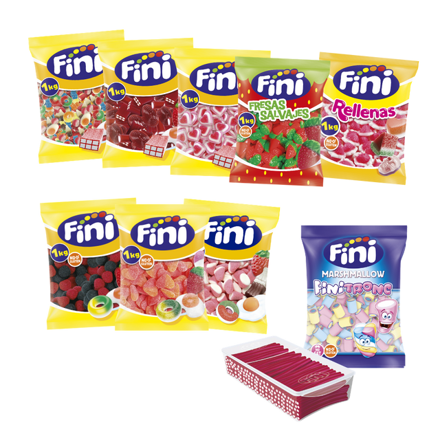 Pack mesa de chuches boda - 90 personas - Fini Golosinas