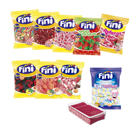 Pack mesa de chuches boda - 90 personas - Fini Golosinas