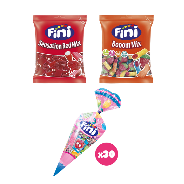 Pack Mesa de Chuches Comunión + 30 Conos Fini Golosinas - Mix - 30 personas - Fini Golosinas