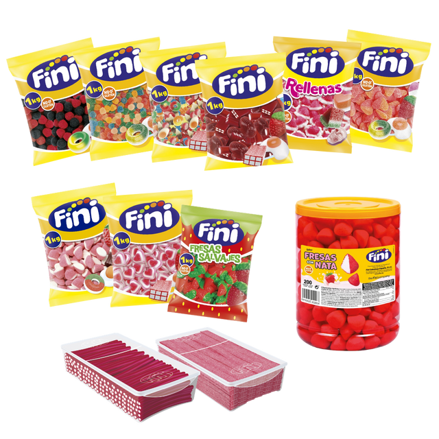 Pack Mesa de Chuches Mix Boda Grande - 120 personas - Fini Golosinas