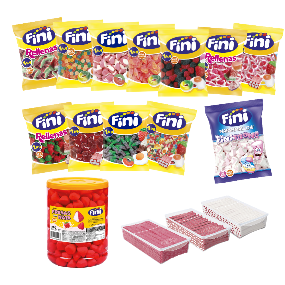 Pack Mesa de Chuches Mix Boda Grande - 160 personas - Fini Golosinas