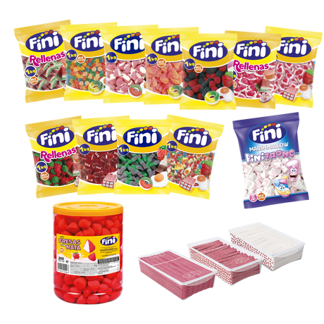 Pack Mesa de Chuches Mix Boda Grande - 160 personas - Fini Golosinas