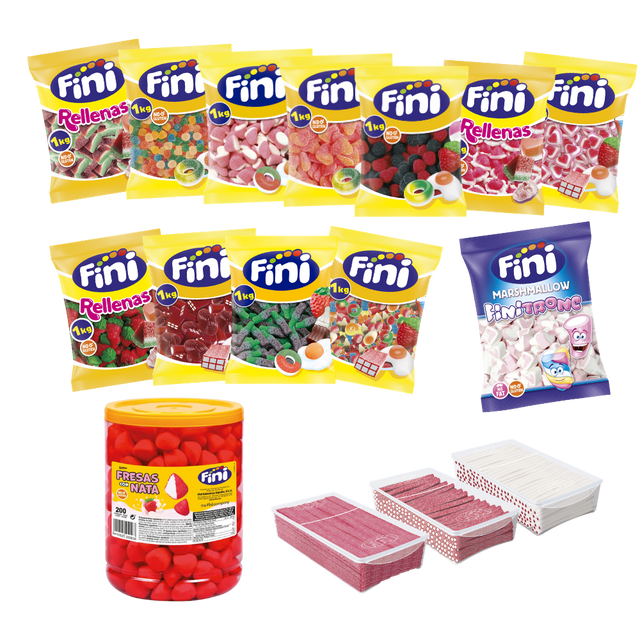 Pack Mesa de Chuches Mix Boda Grande - 160 personas - Fini Golosinas