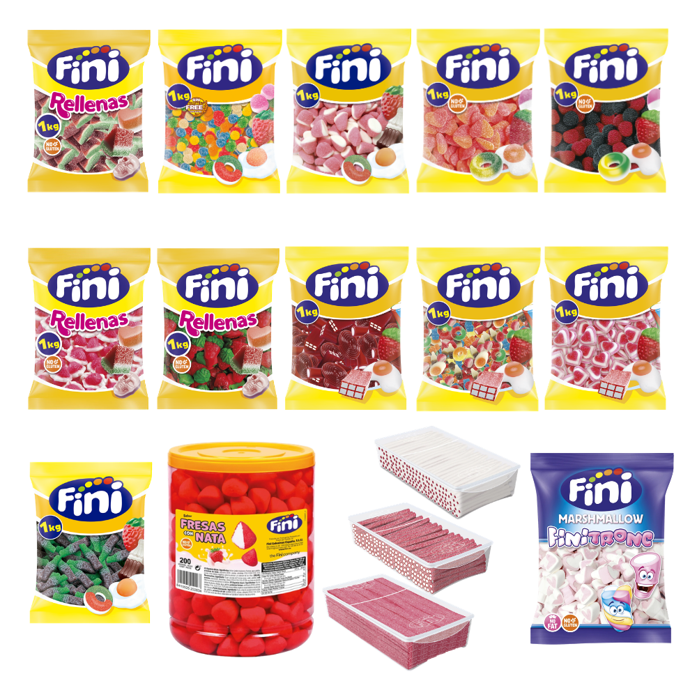 Pack Mesa de Chuches Mix Boda Grande - 160 personas - Fini Golosinas
