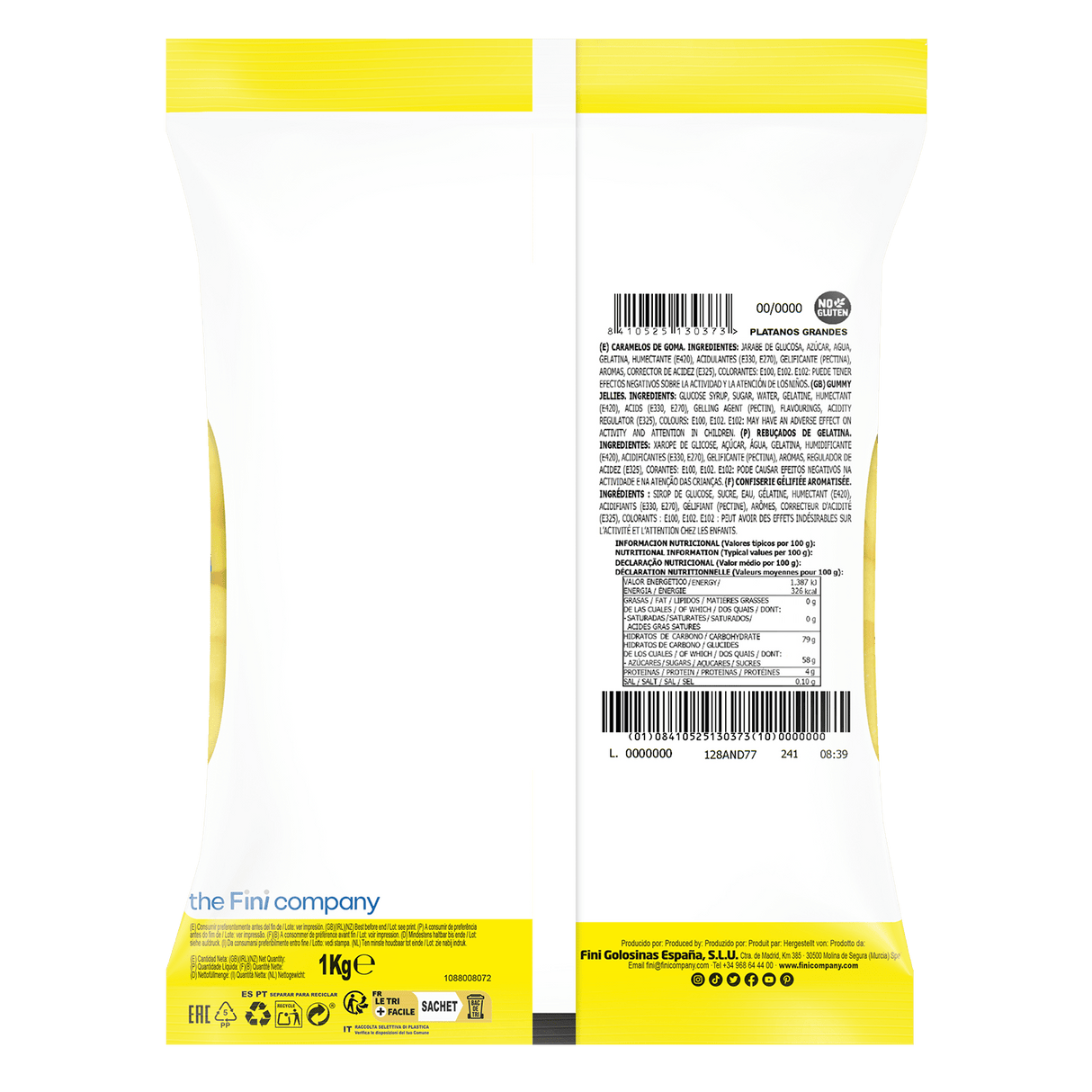 Platanos Bolsa 1 kg - Fini Golosinas