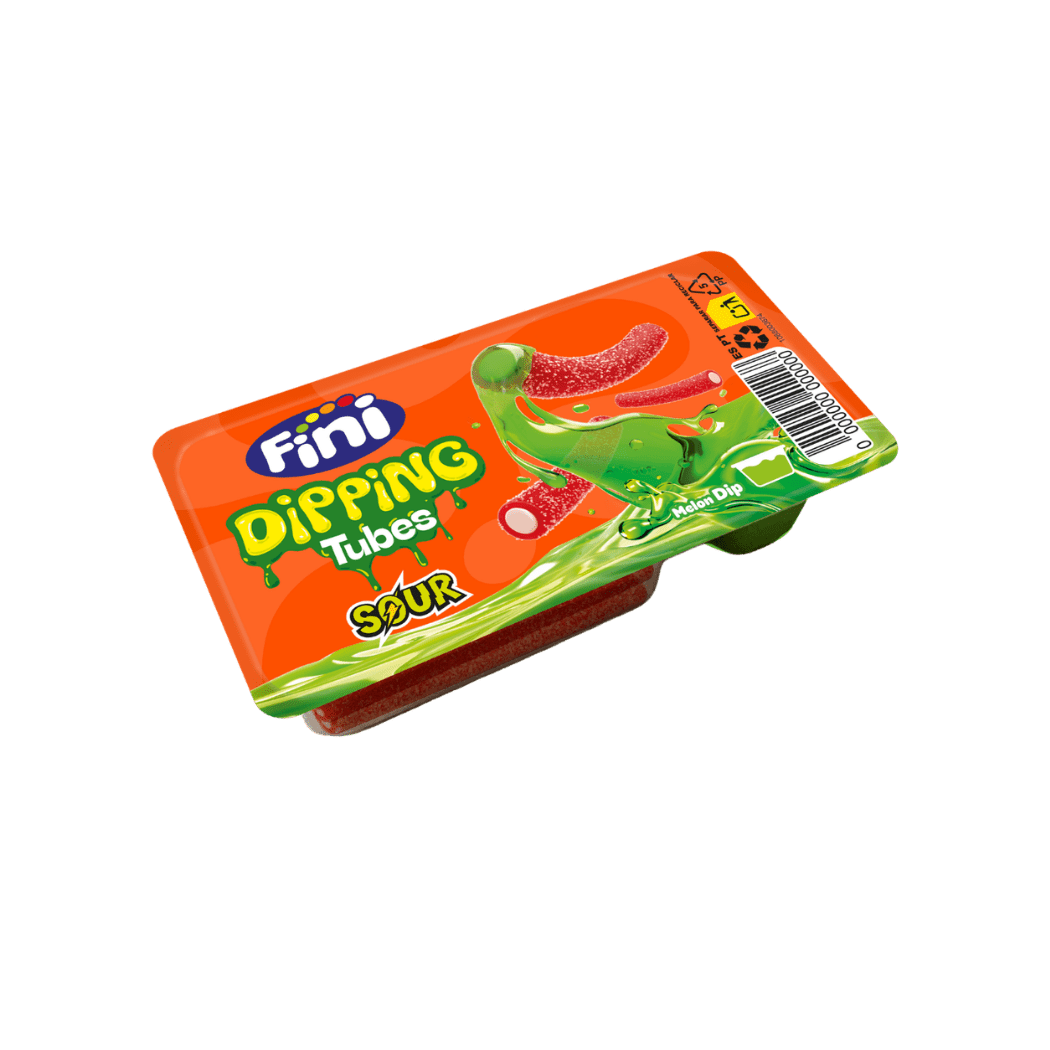 Regaliz Dipping Tubes Fini Golosinas - Fresa y melón - Estuche 12 uds - Fini Golosinas