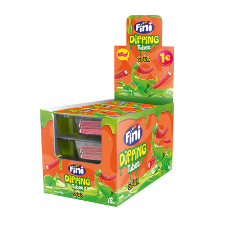 Regaliz Dipping Tubes Fini Golosinas - Fresa y melón - Estuche 12 uds - Fini Golosinas