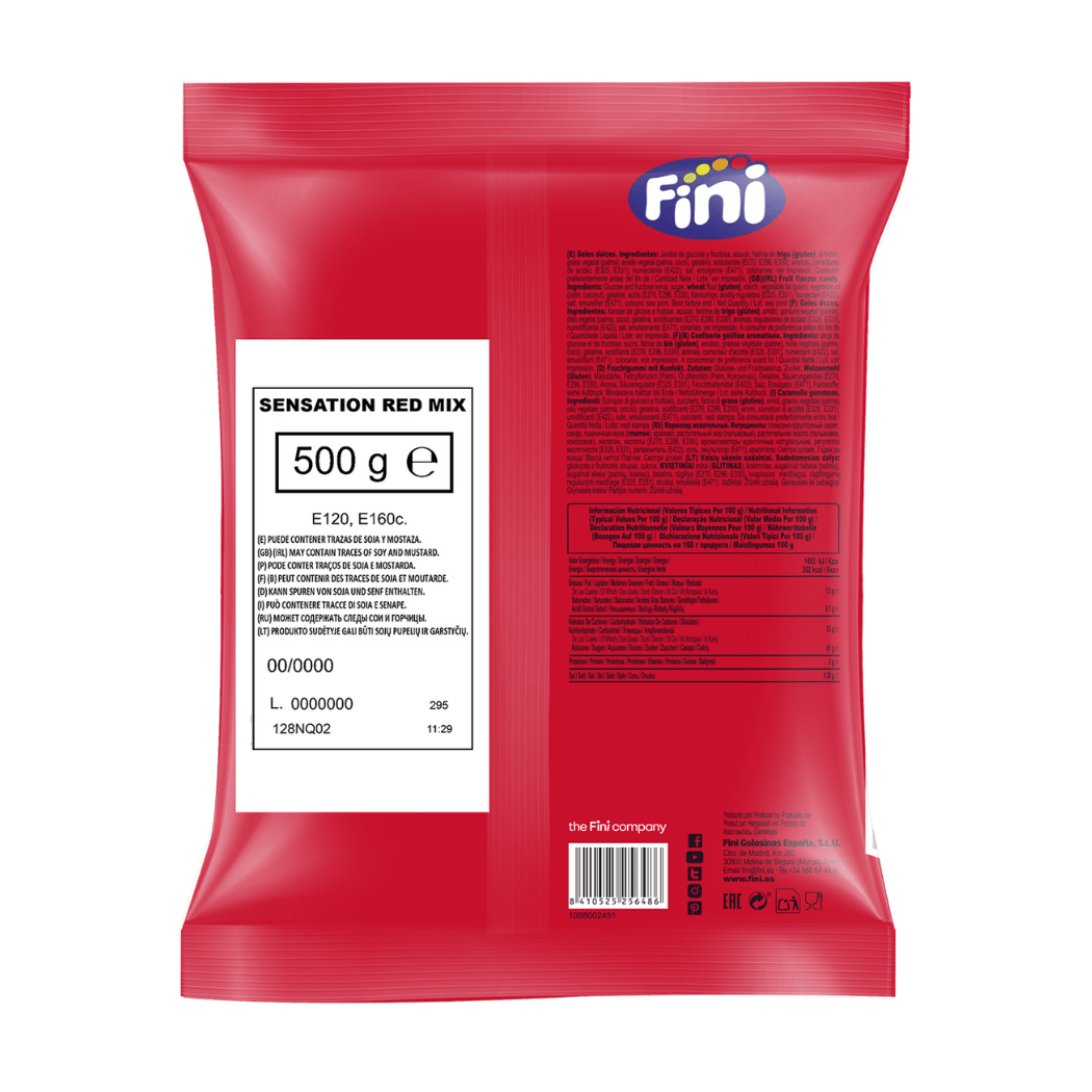 Sensation Red Mix Bolsa 500g - Fini Golosinas