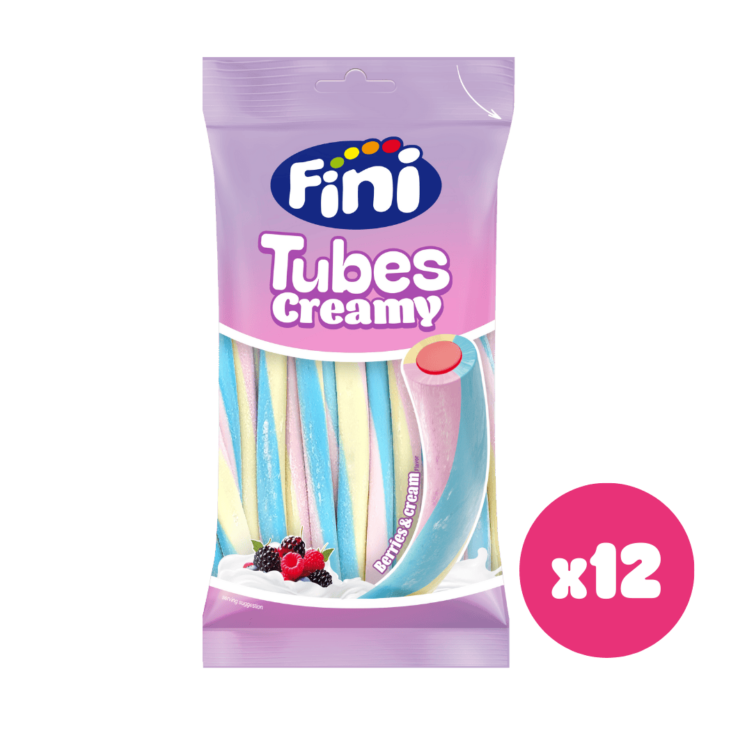 Tubes Creamy Berries 12 bolsas de 80g - Fini Golosinas