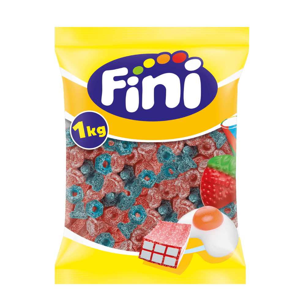 Tuercas y Tornillos Súper Ácida Fresa y Frambuesa Bolsa 1 kg - Fini Golosinas